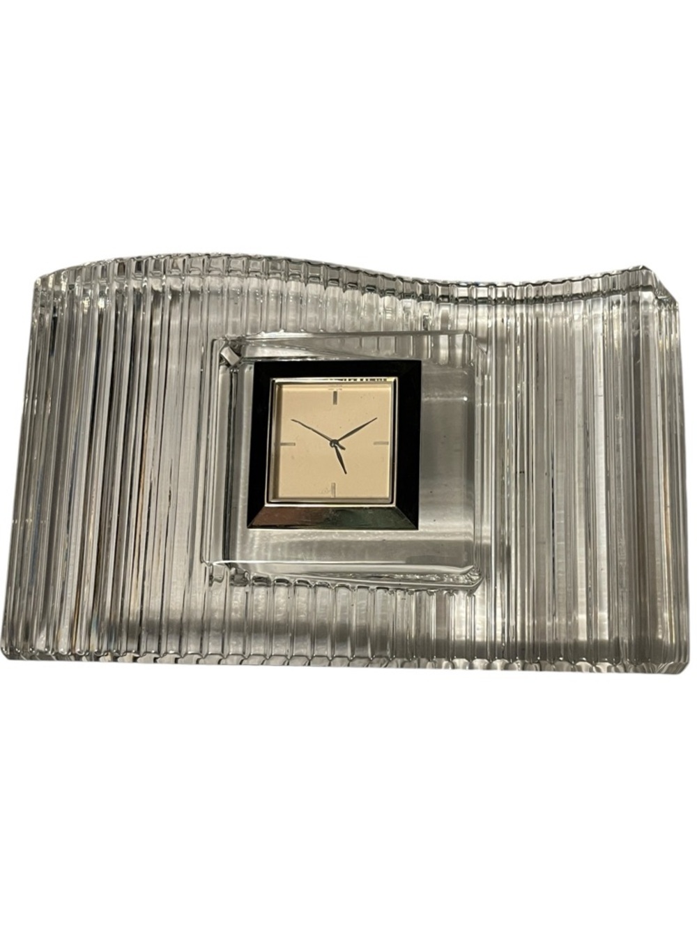 Waterford art deco desk clock. 24 k